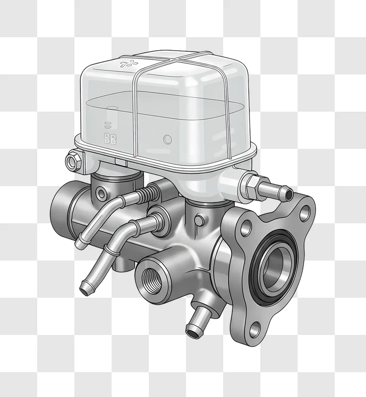 automotive brake master cylinder illustration