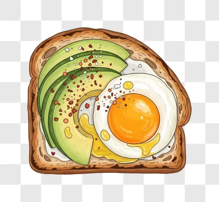 avocado toast with fried egg and spices