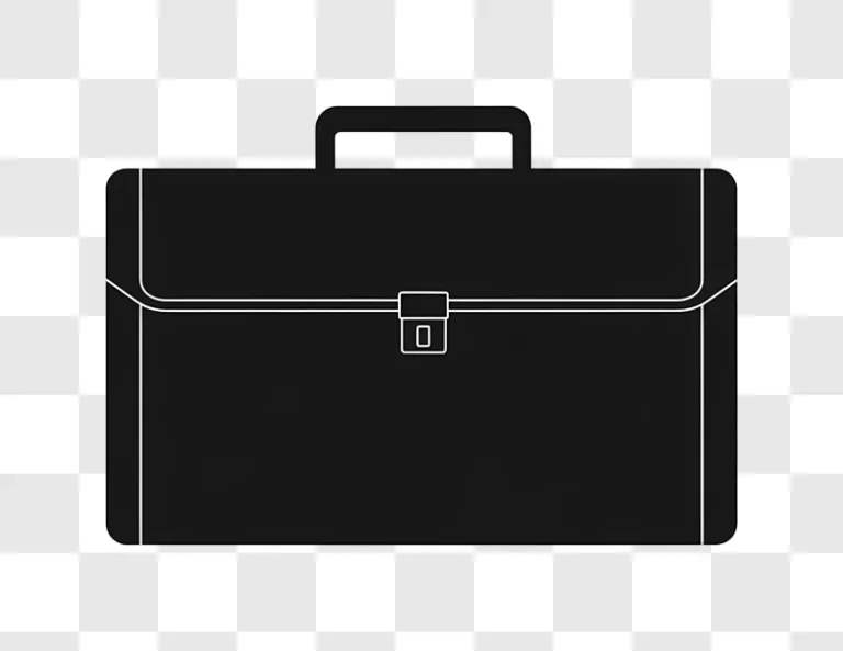 black briefcase with white outline icon