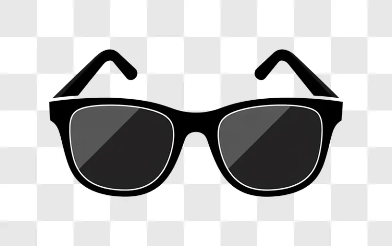 black sunglasses illustration on transparent background
