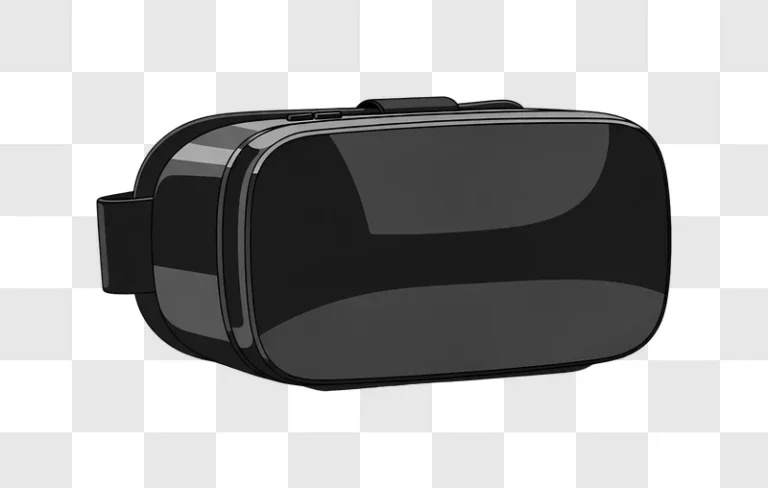 black virtual reality headset on dark surface