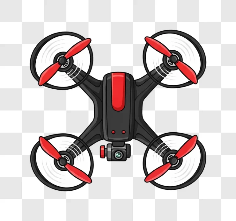 black and red camera drone illustration
