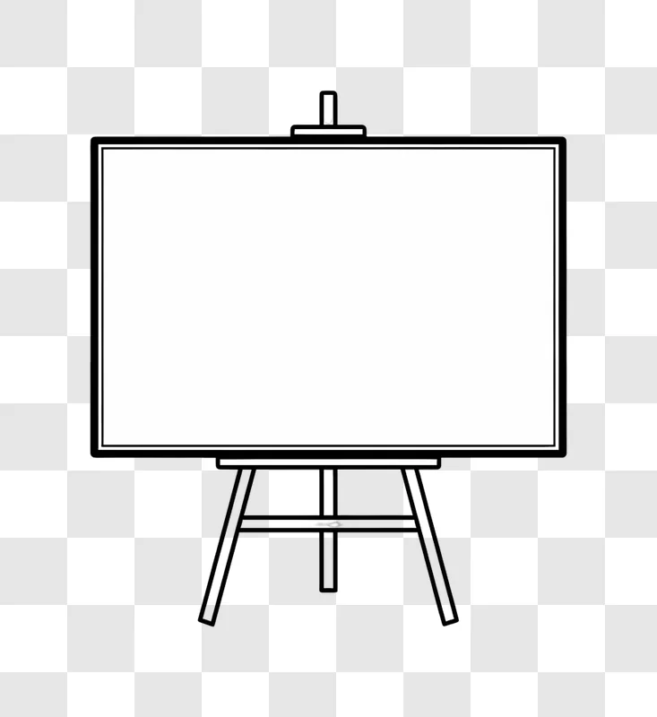 blank whiteboard on easel