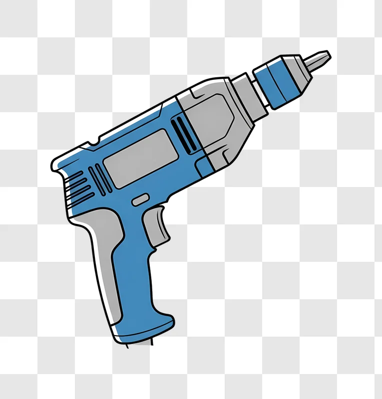 blue electric drill cartoon on abstract background
