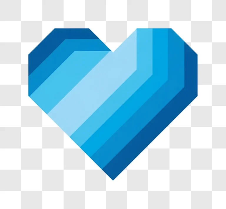 blue geometric heart shape with layered design