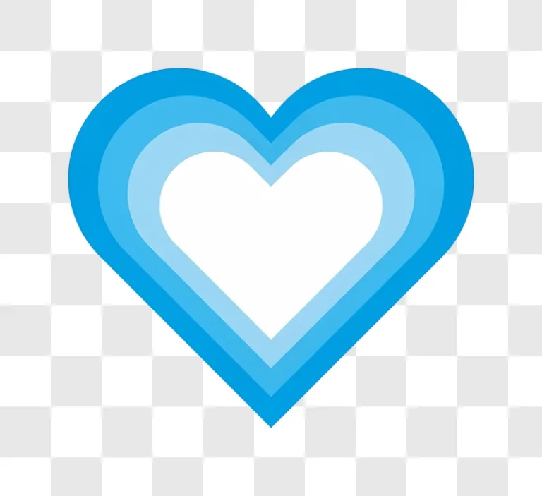 blue heart shape with layered effect