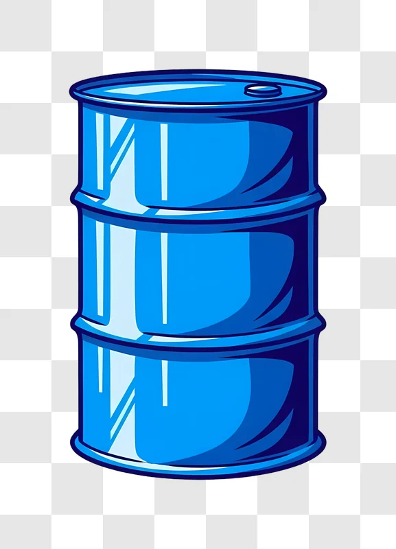 blue metal barrel on dark blue