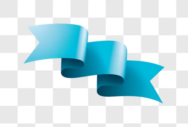 blue ribbon banner on white background