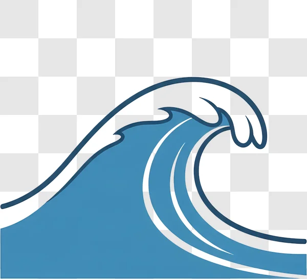 blue stylized ocean wave illustration