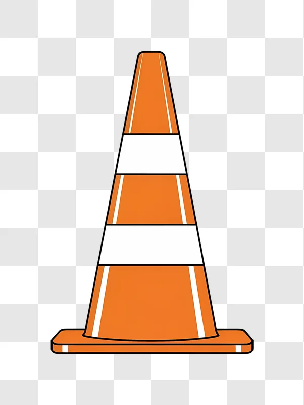 bright orange traffic cone