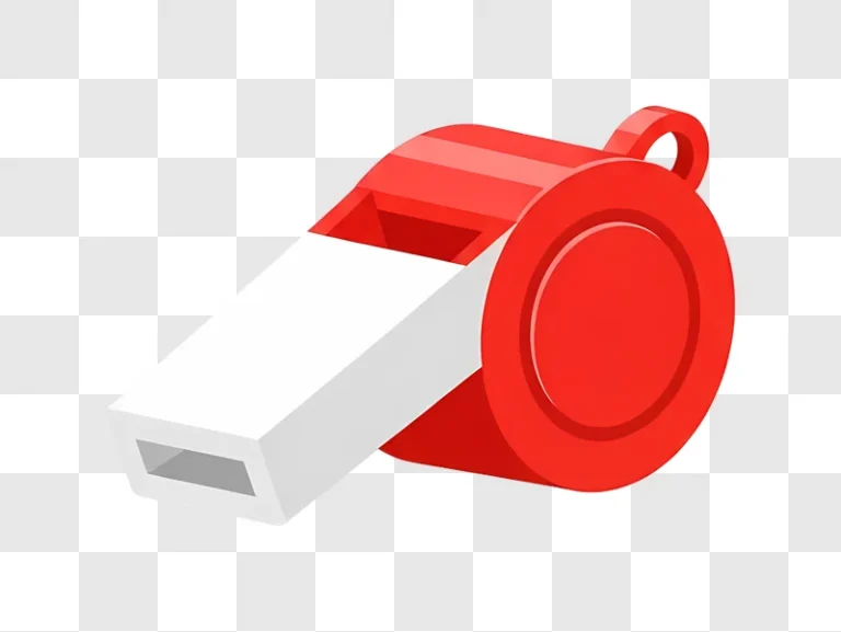 bright red and white whistle isolated