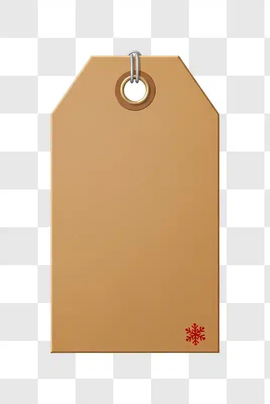 brown gift tag with metal grommet and snowflake  1