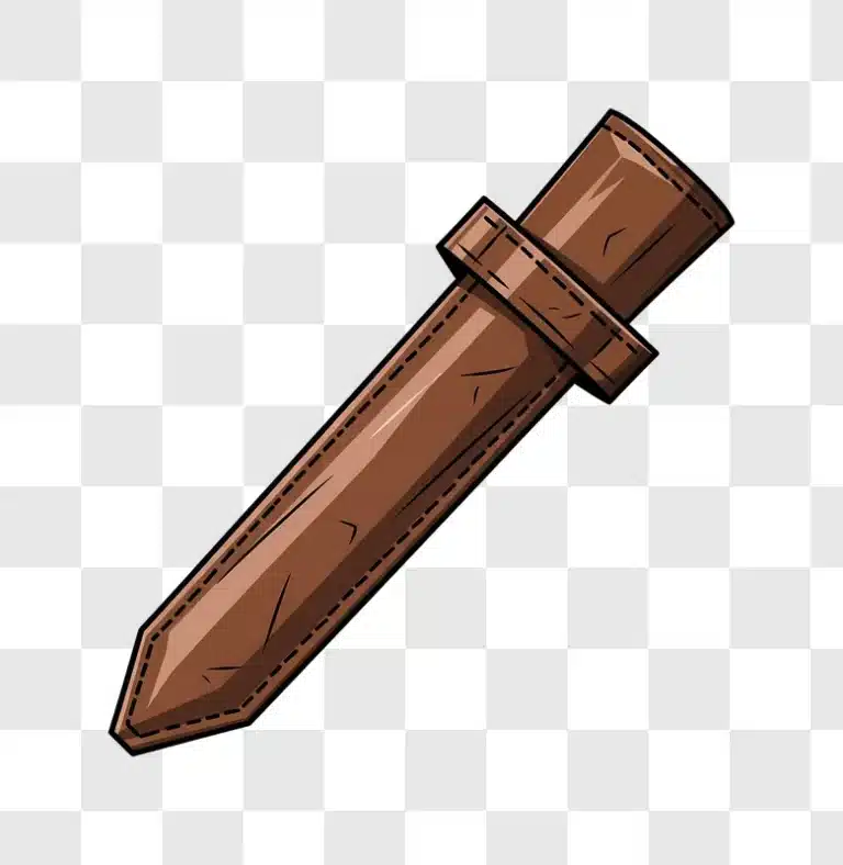 brown leather knife sheath cartoon style