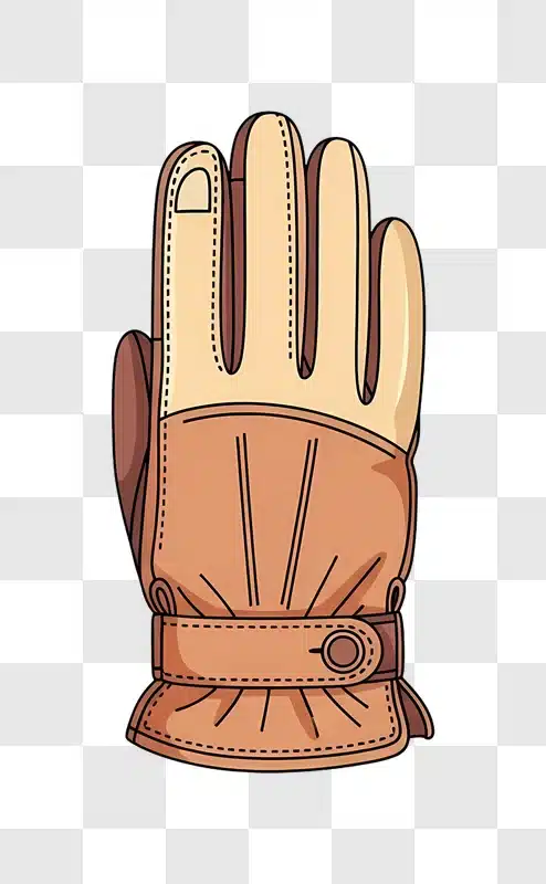 brown leather work glove with stitching