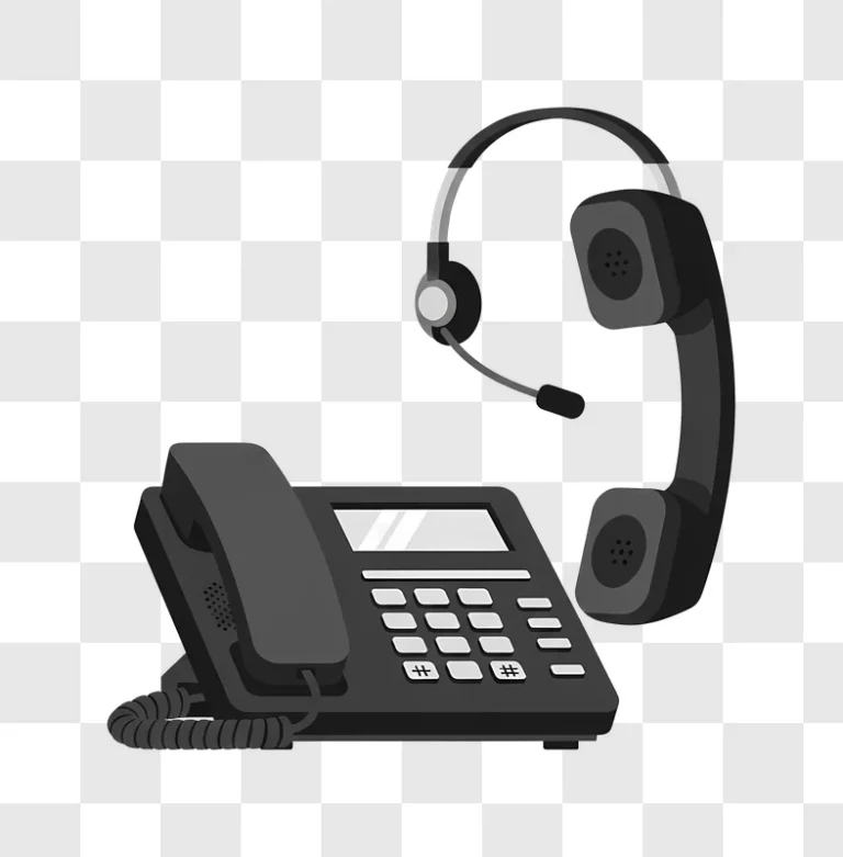 call center phone with headset setup