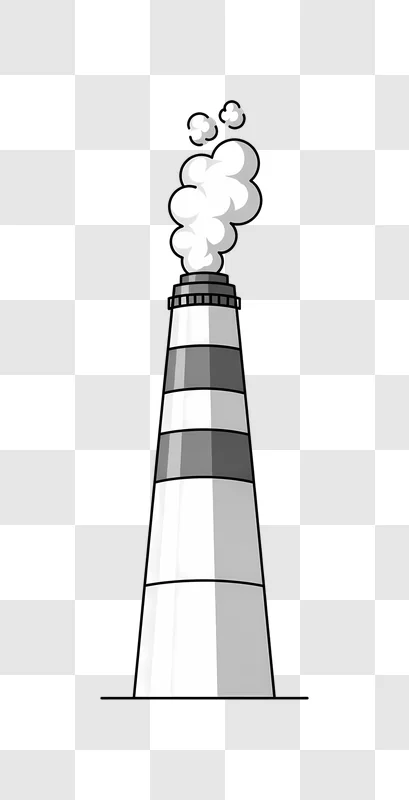 cartoon industrial chimney emitting smoke