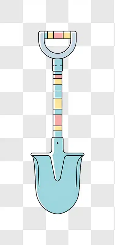 cartoon shovel with colorful stripes