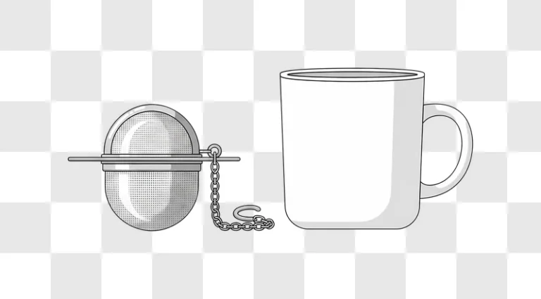 cartoon tea infuser with chain and mug