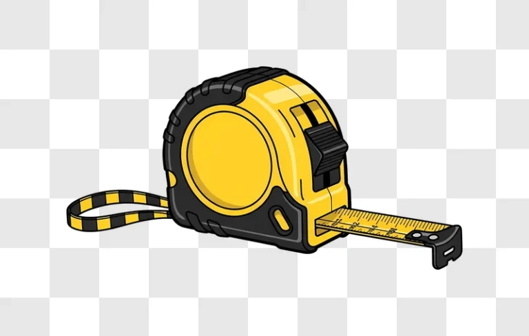 cartoon yellow tape measure with extended tape