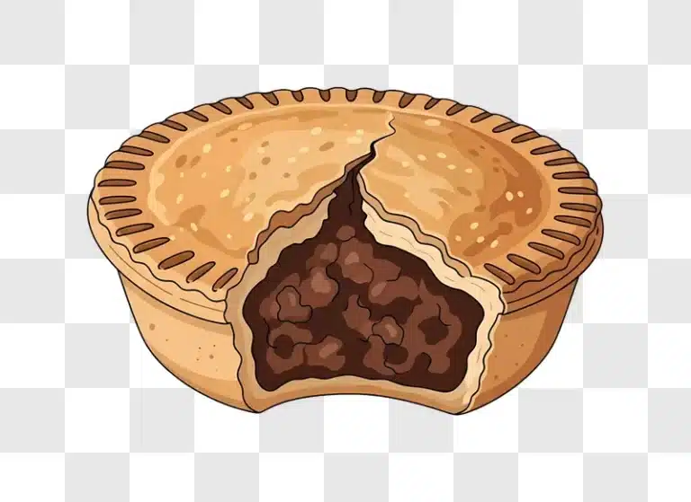 chocolate pie with cracked crust showing filling