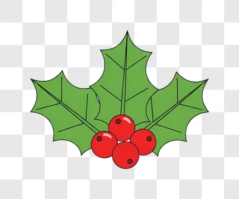 christmas holly sprig with red berries