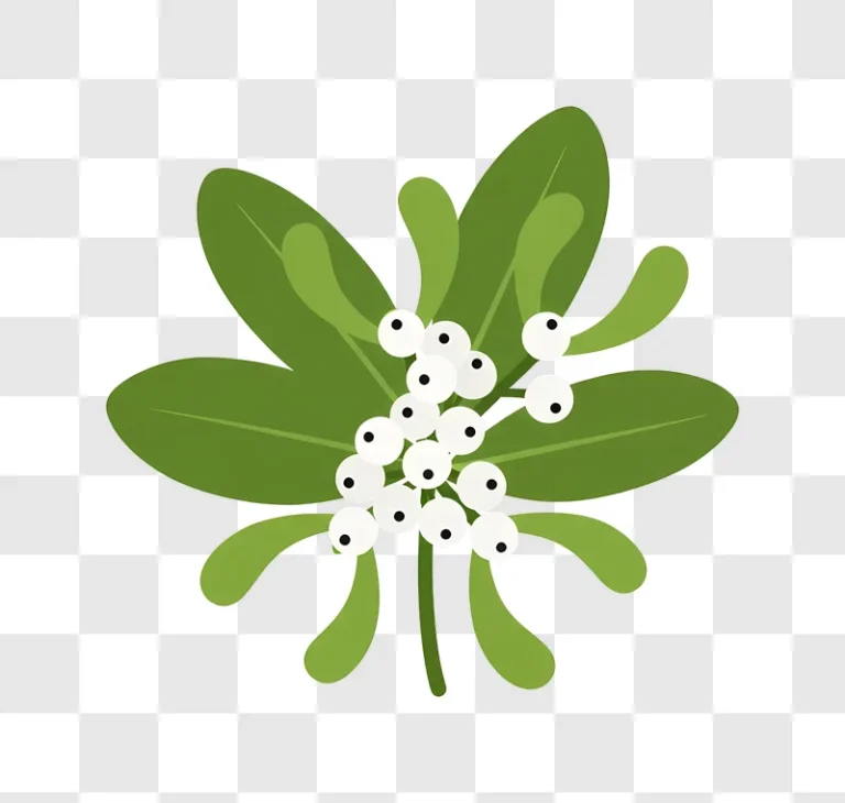christmas mistletoe with white berries