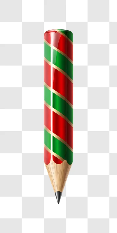 christmas pencil with red green stripes