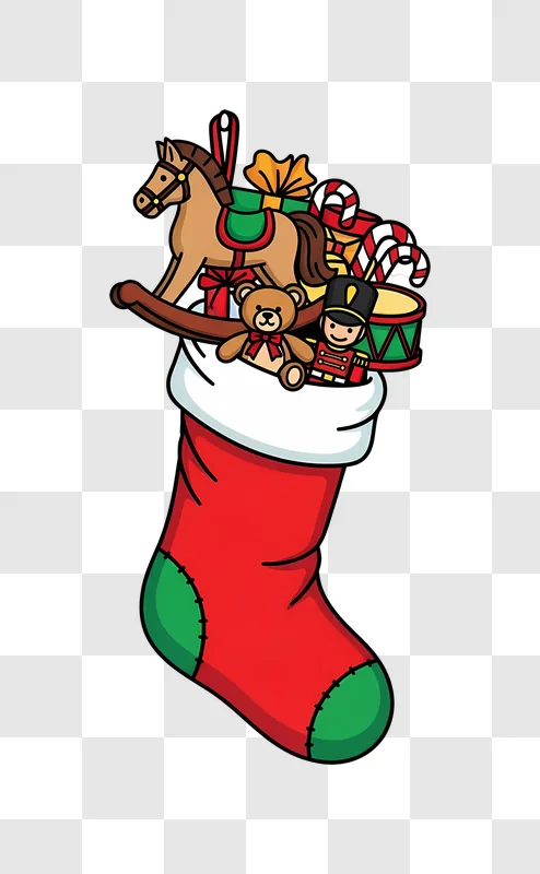 christmas stocking full of festive toys