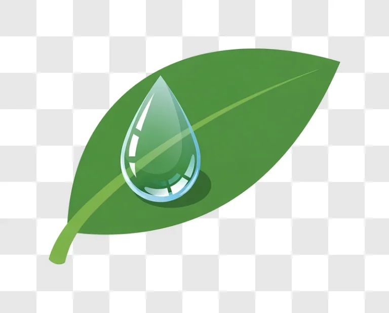 clear water droplet on green leaf