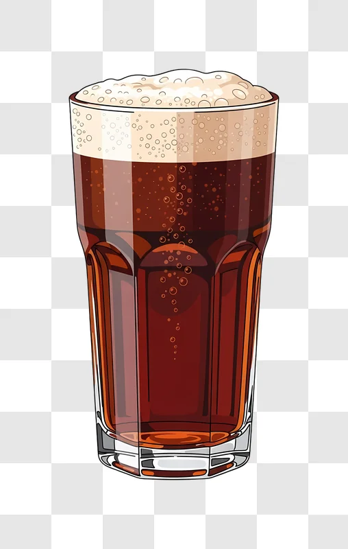 close up of dark beer with frothy head