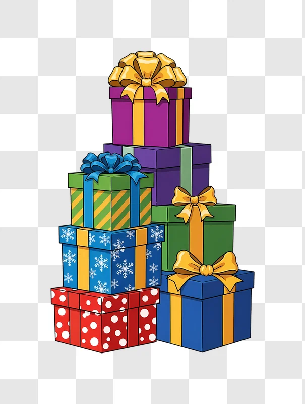 colorful stacked gift boxes