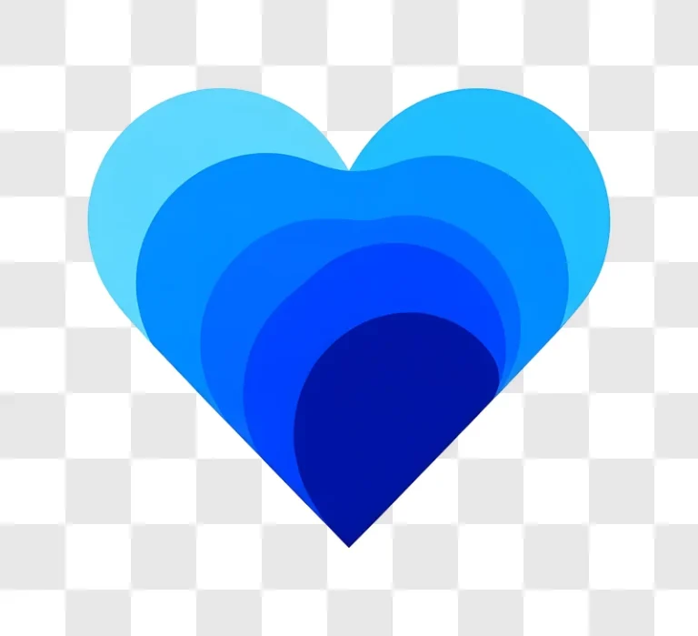concentric blue hearts abstract design