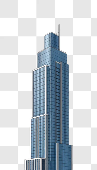 contemporary glass skyscraper architectural render