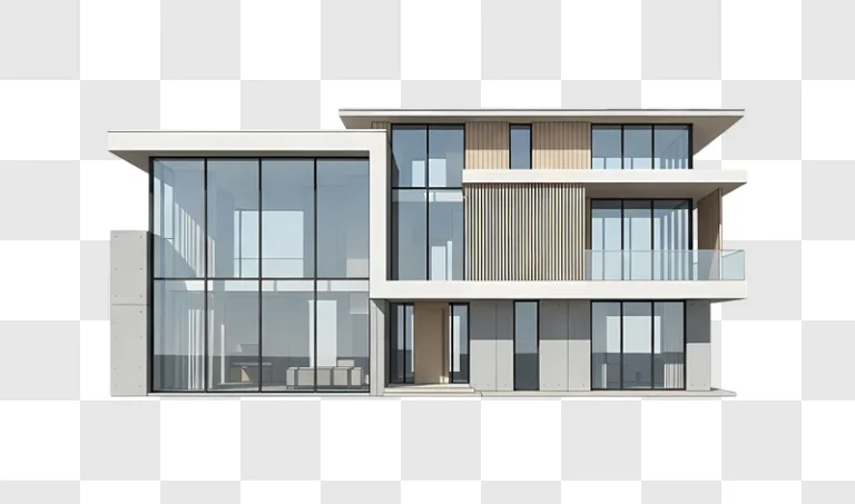 contemporary multi story house architectural render