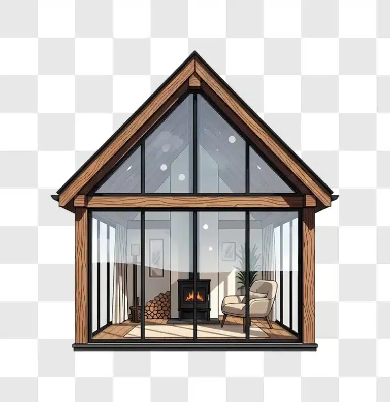 cozy a frame house interior with fireplace