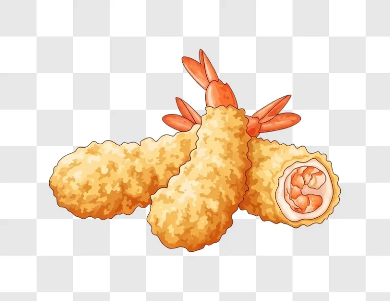 crispy tempura shrimp on brown surface