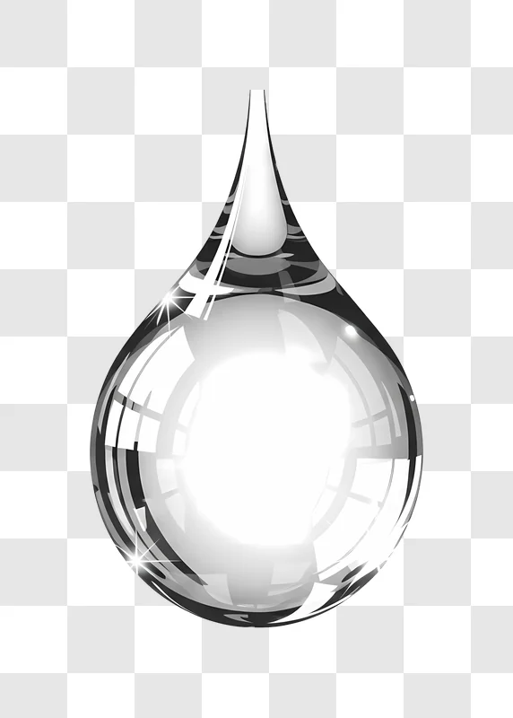 crystal clear water droplet with reflections