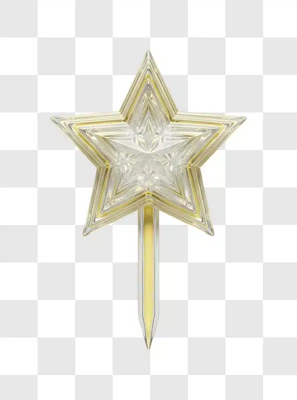 crystal star ornament with gold trim