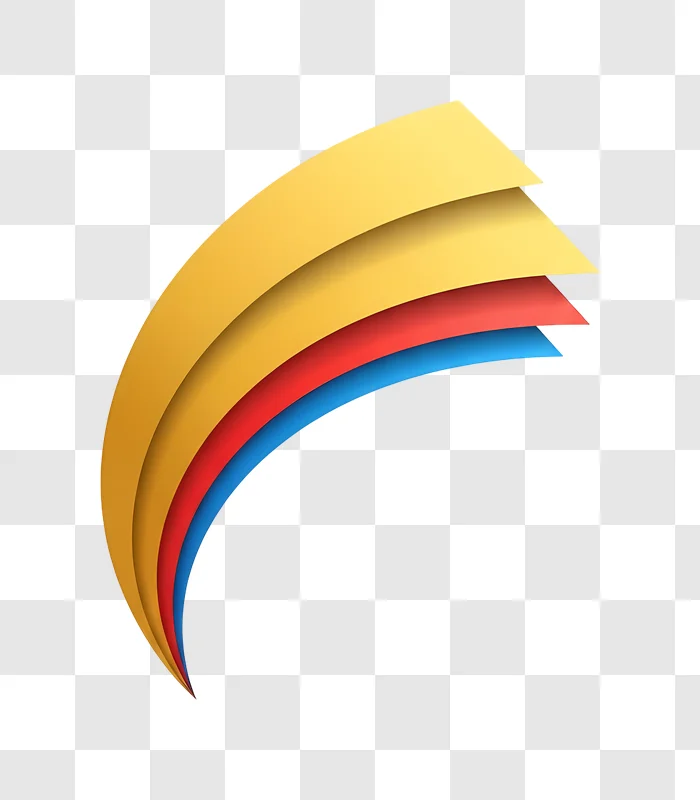 curved layers of yellow red and blue forms