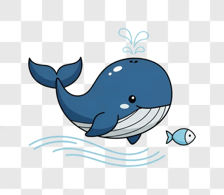 cute blue whale spouting water underwater