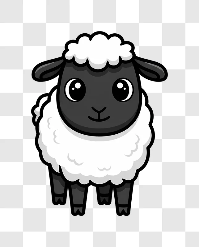 cute cartoon black faced sheep