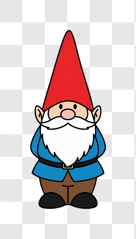 cute cartoon gnome with red hat
