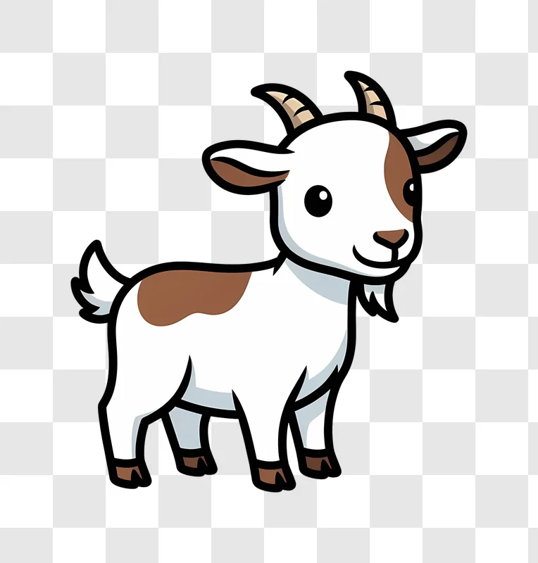cute cartoon goat standing