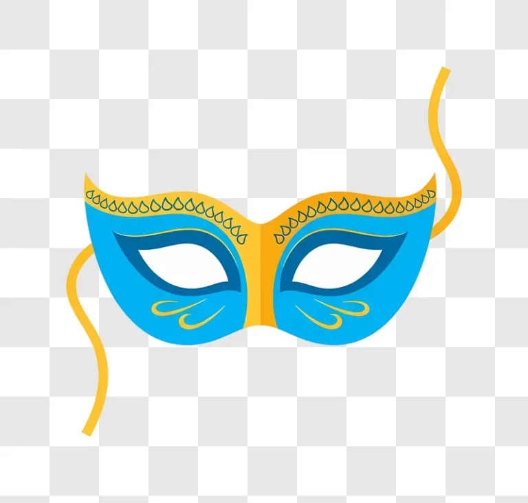 decorative blue and gold carnival mask