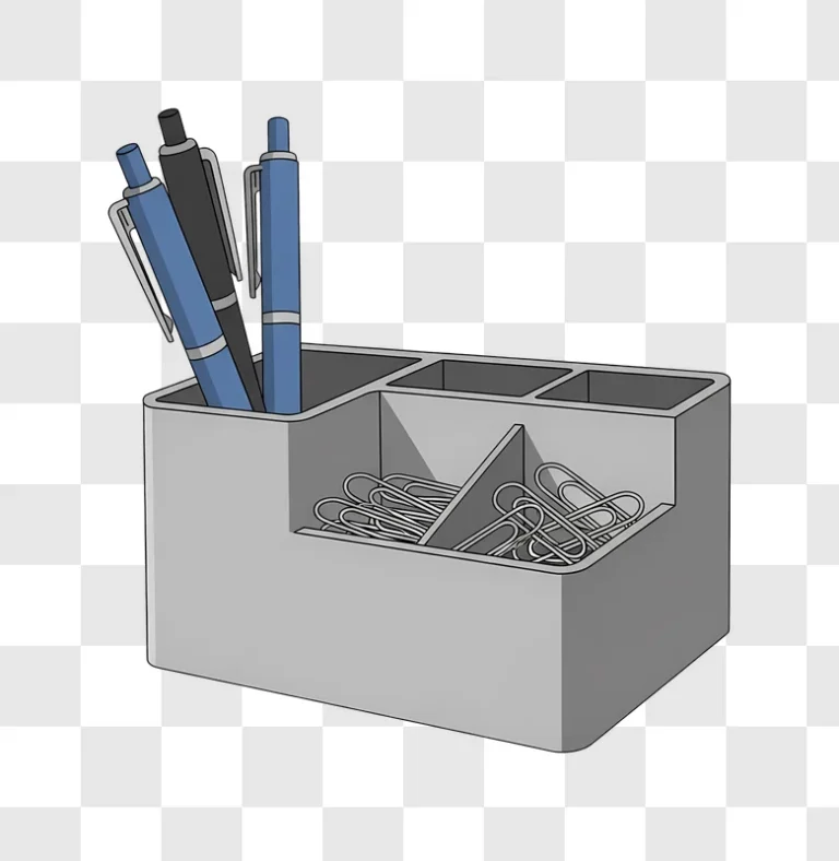 desk organizer with pens and paperclips