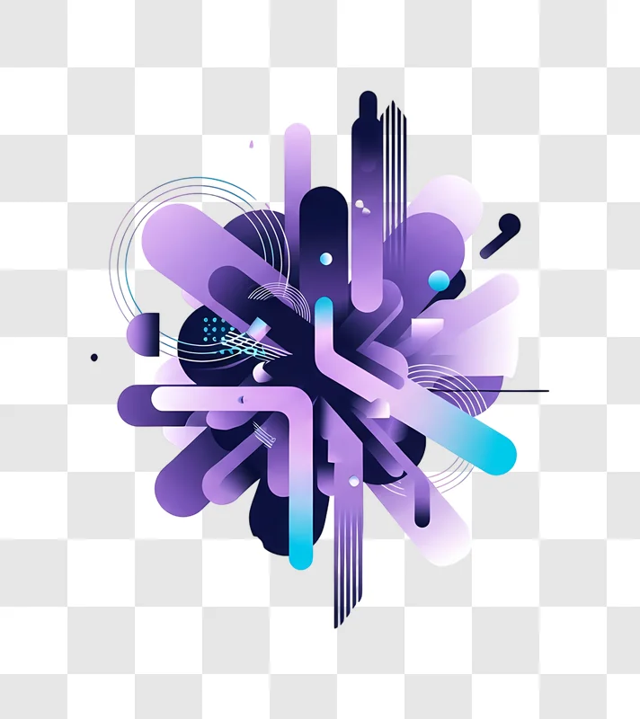 dynamic abstract geometric shapes purple blue