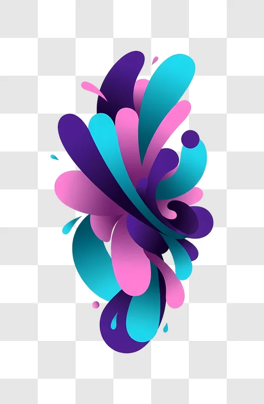 dynamic abstract swirl of colorful 3d shapes