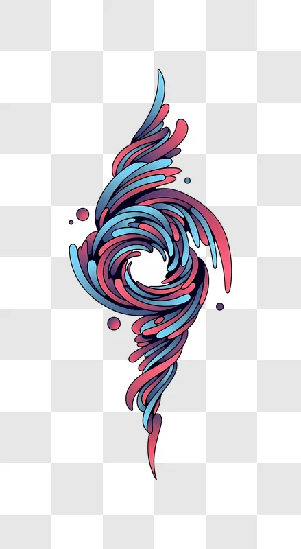 dynamic colorful abstract swirl on dark background