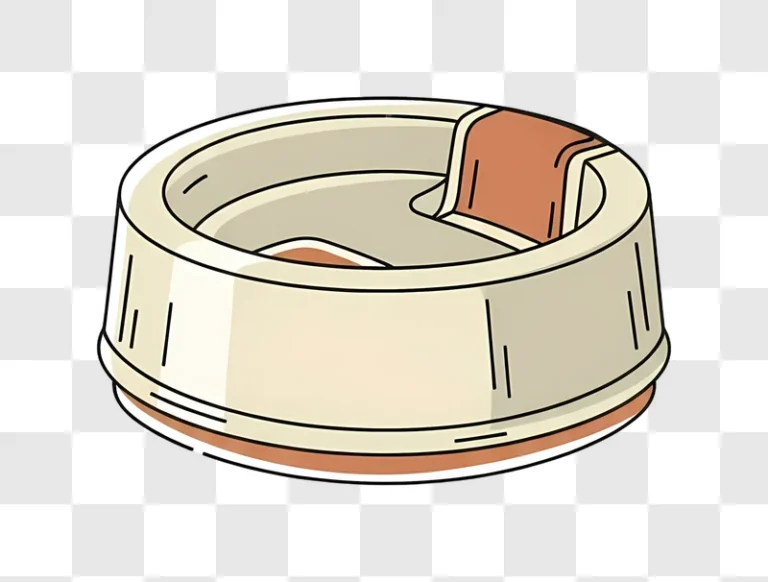 empty beige pet bowl with brown interior