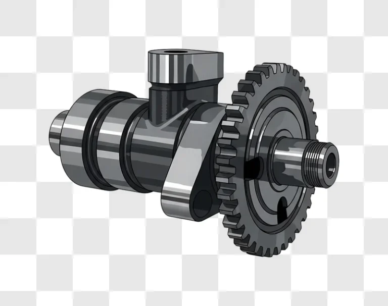 engine camshaft gear illustration on gray background